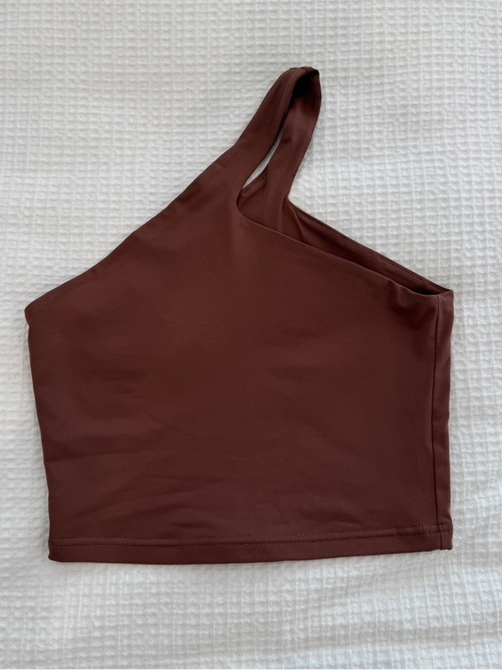 Brown One Shoulder Crop Top